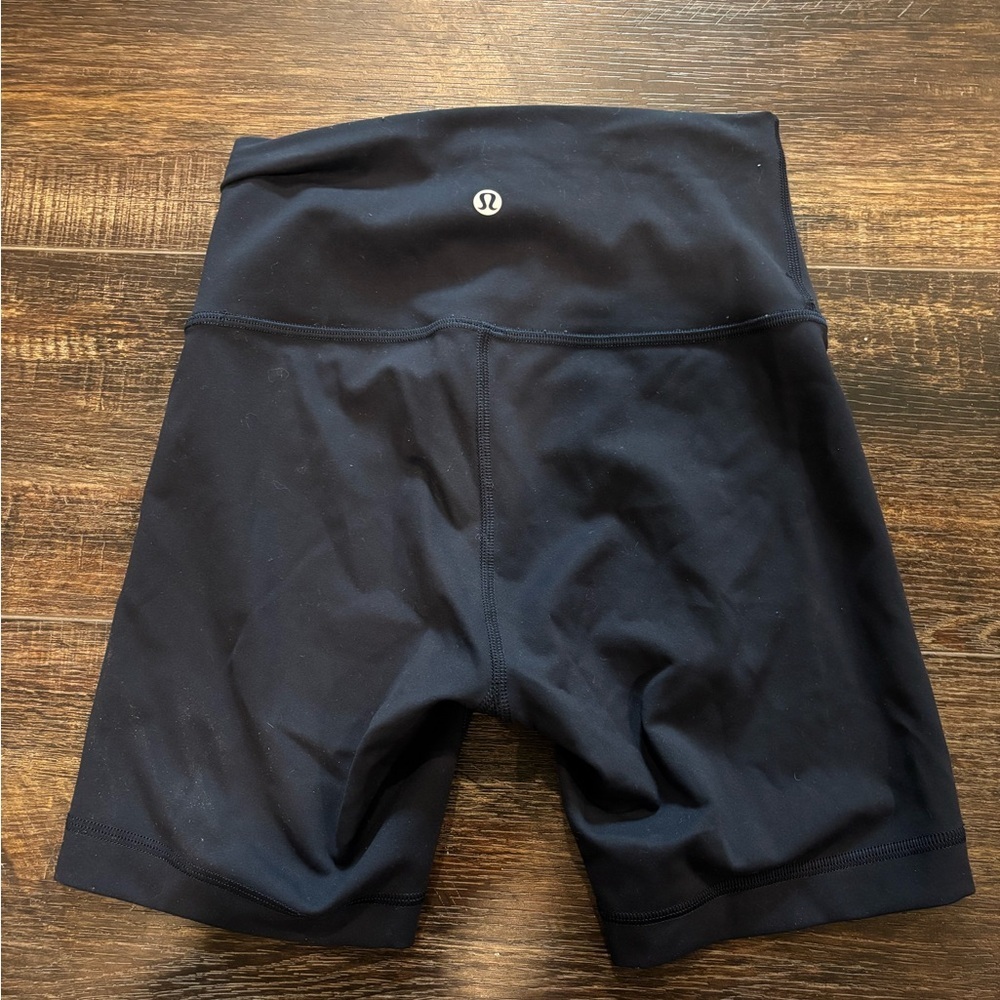 High-Waist Navy Women’s Biker Shorts - Picture 4 of 4